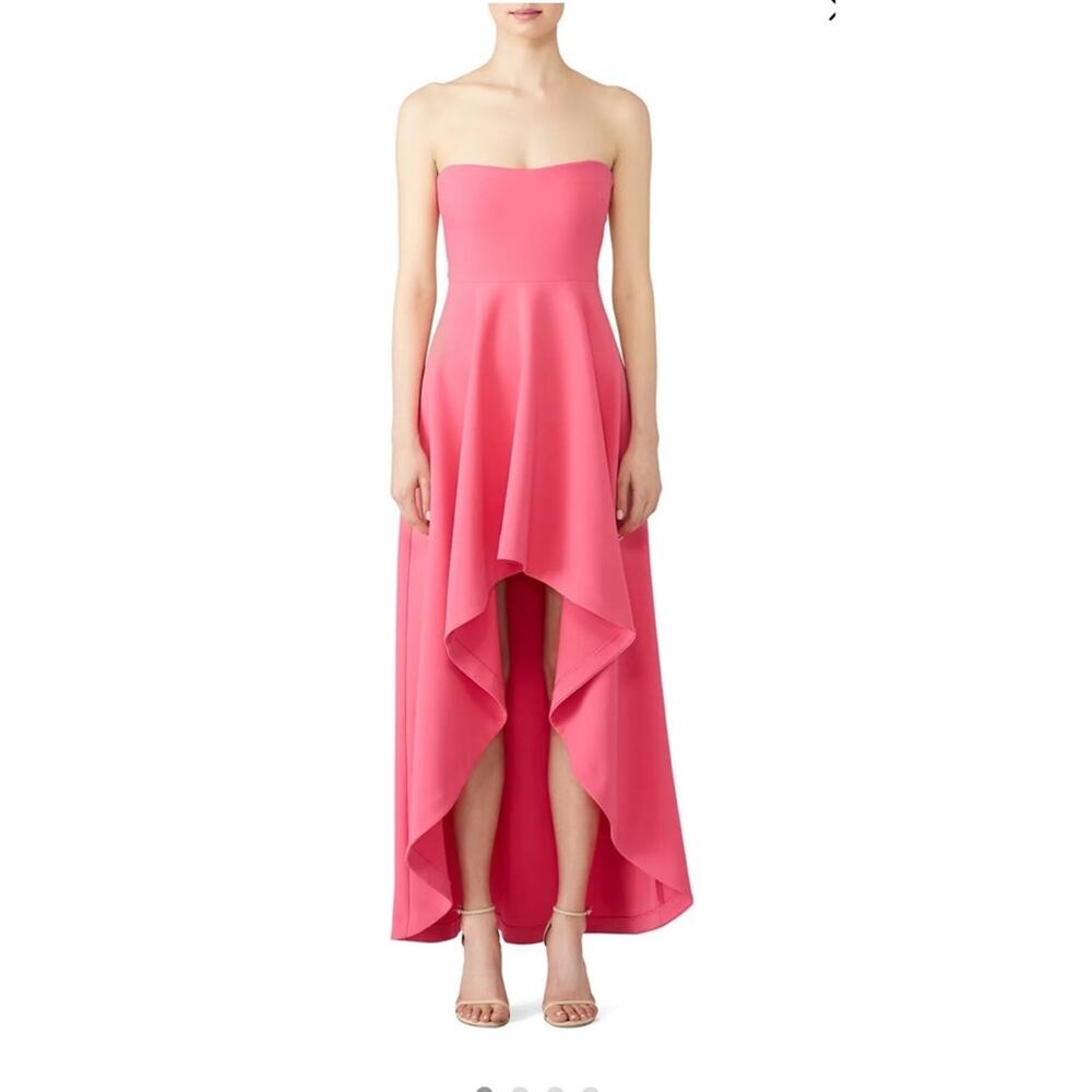 Likely Pink Crepe Strapless High Low Lovelle Gown